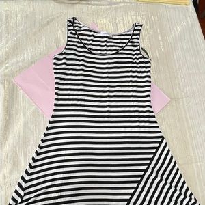 Calvin Klein stripped dress Sz 8 Exc